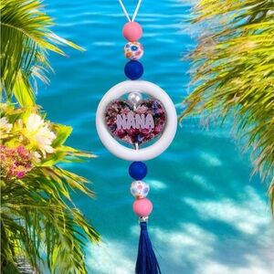 Hand Crafted Pink and Blue Nana Car Charm